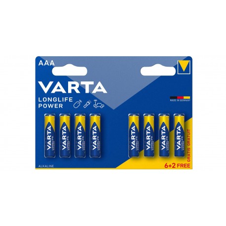 Blister de 8 piles alcalines VARTA 1,5 V ( AAA / LR03 )