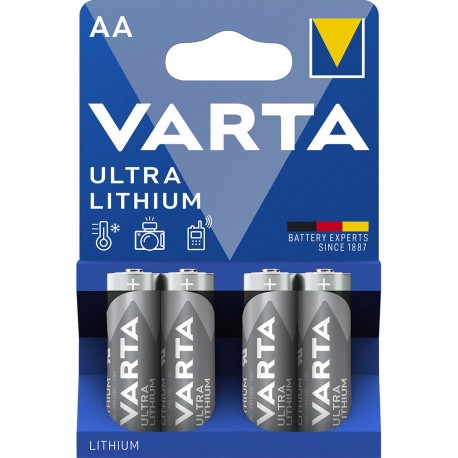 Blister de 4 piles 1,5V Lithium AA VARTA