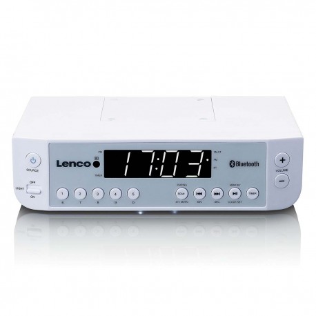 Radio FM de cuisine avec Bluetooth® Eclairage LED et minuterie Blanc - 1