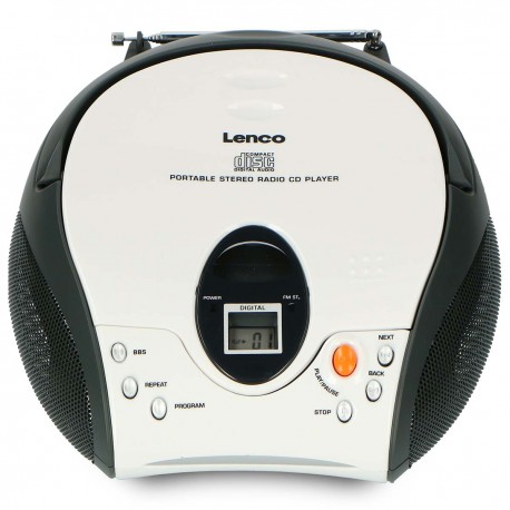 Radio FM stéréo portable avec CD Blanc  - 1