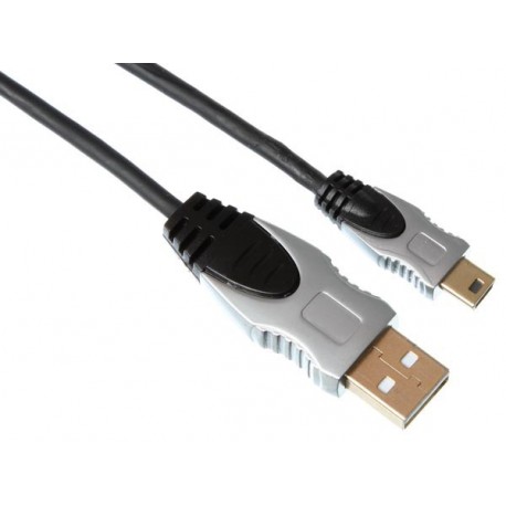Cordon USB A mâle - mini-USB B mâle (1,8m) - 1