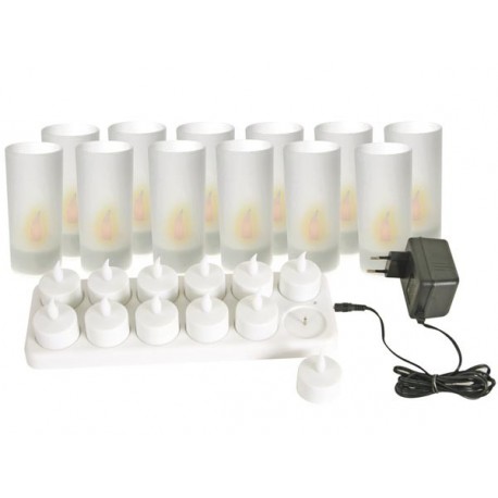 Ensemble de 12 bougies rechargeables à led