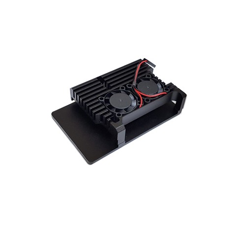 Boîtier dissipateur ventilé RB-AlucaseP4+07Fan pour Raspberry Pi 4