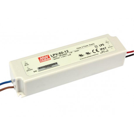 Alimentation à découpage 12V-60W MEAN WELL® LPV-60-12