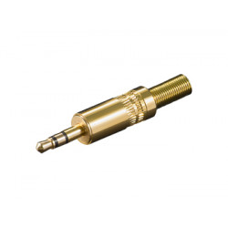 Connecteur jack 3,5mm mâle stéréo doré - 1