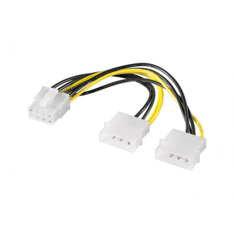 Adapteur 2 x LP4 vers PCI-E 8 broches  - 1