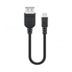 Cordon USB A femelle - micro-USB B mâle (0,2m)