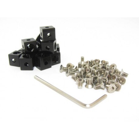 Cubes d'angle alu noir MakerBeam (12 pcs)