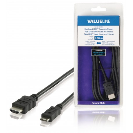 Câble HDMI avec Ethernet haute vitesse AM - CM Connecteur HDMI - HDMI Mini Mâle 2.00 m Noir - 1